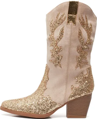Produktbild von Cowboylaarzen  suedine Goud Glitter