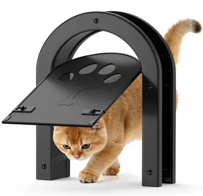 Katzenklappe mit Tunnel, schwarz, Größe M