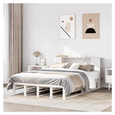 Produktbild von Bett ohne Matratze Weiß 120x200 cm aus massivem Kiefernholz