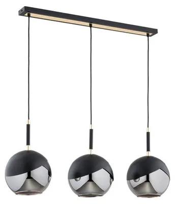 Productafbeelding van Hanglamp RIDO, zwart-goud, 3xE27x15W, metaal, afmetingen: 90x20x95cm, IP20, Alfa