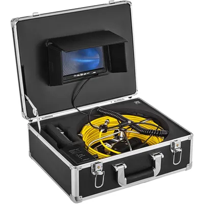 Image de VEVOR 20M Caméra d'inspection des canalisations 7 pouces Moniteur LCD DVR Tuyau étanche Système d'inspection des canalisations Kit caméra Endoscope (20M 7 pouces)