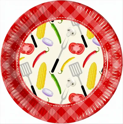 Immagine prodotto di 10 x Piatti di carta per barbecue - Grandi 23 cm