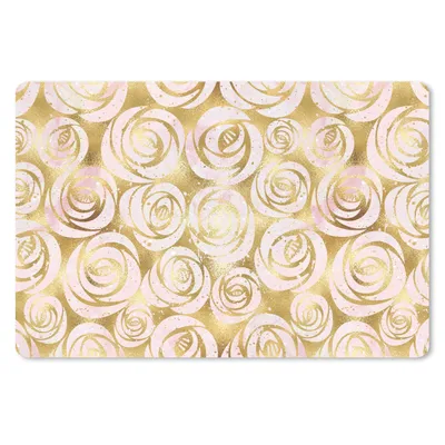 Produktbild von MuchoWow® Schreibtischunterlage Marmor - Gold - Rosen - Muster 60x40 cm - XXL Mauspad - Großes Mauspad