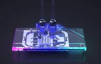 Produktbild von Alphacool 13032, Rückenplatte, Aluminium, Kupfer, Nickel, Schwarz, Transparent, 3-Pin JST, 1/4", 123,2 mm