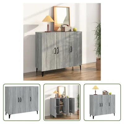 Produktbild von The Living Store Sideboard Grau Sonoma 90x34x80 cm Holzwerkstoff