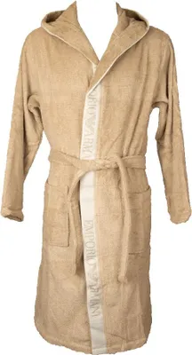 Immagine prodotto di Accappatoio EMPORIO ARMANI in spugna di cotone incrociato con cappuccio articolo 231778 3R447 BATHROBE, EUR L - BR G - MX G, Cotone 90%,Poliestere 10%