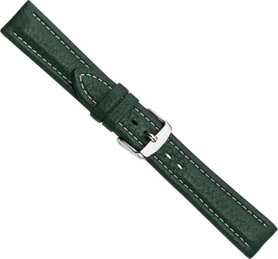 Produktbild von Bio-Leder Ersatzband Uhrenarmband Kalbsleder Dunkelgrün 20535S, Stegbreite:20mm