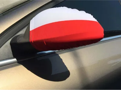 Produktbild von Auto-Spiegelflagge Polen – 2er Set, universelle Passform für Autospiegel, elastisches Polyester, wetterfest, leicht zu montieren – Fanartikel von Enero