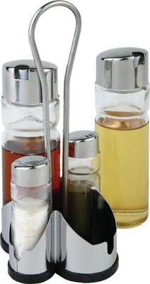 Produktbild von APS 5-teiliges Menagenset | Glas und Edelstahl | 3 Sets