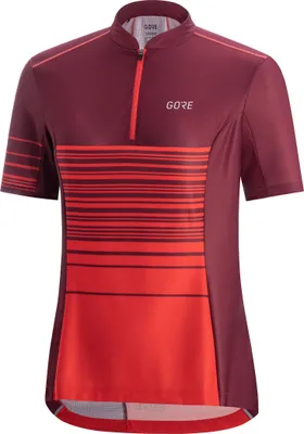 Produktbild von Gore C3 Striped Zip Jersey Damen kurz rot-bordeaux größe L (40) 100587AKAJ09