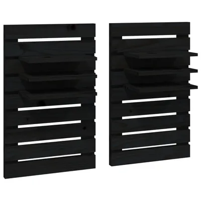 Immagine prodotto di vidaXL Comodini da parete 2 pezzi in legno di pino massiccio nero