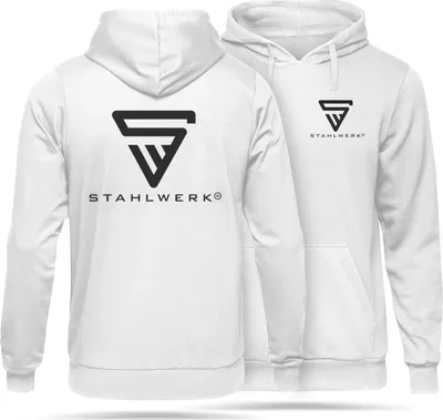 Produktbild von STAHLWERK Hoodie Kapuzenpulli Kapuzenpullover Weiß Größe M
