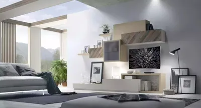Produktbild von Design Wohnzimmer Set Vitrine Wandregale Wohnwand Regal Schränke 4tlg.