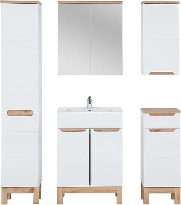 Obrázok produktu pre Design Möbel Waschbecken Badezimmer Bad Set Garnitur Schrank Badmöbelsets 5tlg.