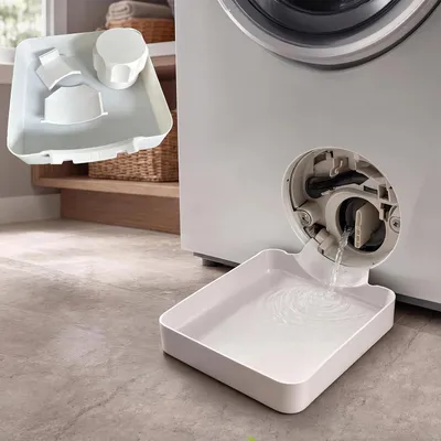 Image de Bac de récupération pour lave-linge (4 pièces). Bac de récupération portable, bac de vidange pour lave-linge, bac de récupération d'eau pour lave-linge à chargement frontal, idéal pour les caves, les appartements et les mobil-homes