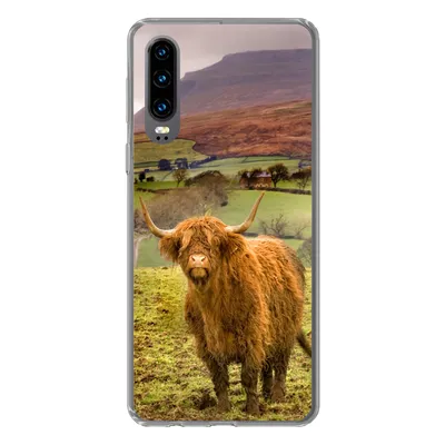 Produktbild von MuchoWow® Handyhülle Schutzhülle Hülle für Huawei P30 Schottischer Highlander - Berg - Herbst Silikon Softcase Handy Hülle - Kartenbesitzer