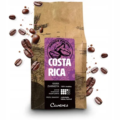 Zdjęcie produktu dla Kawa ziarnista Caveres COSTA RICA 250 g | 100% Arabica ŚWIEŻO PALONA rzemieślnicza palarnia kawy premium