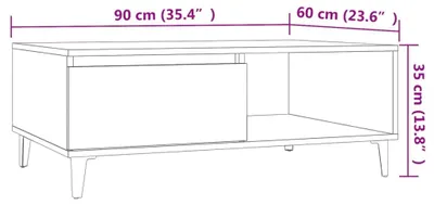 Obrázek produktu pro vidaXL Konferenční stolek Sonoma Dub 90x60x35 cm odvozený výrobek ze dřeva