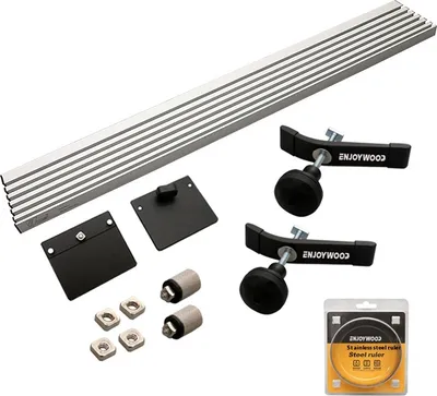 Produktbild von ENJOYWOOD Führungssystem für Oberfräsentische, Bandsäge, Kreissäge und Holzbearbeitungszubehör für mehr Effizienz - Silber