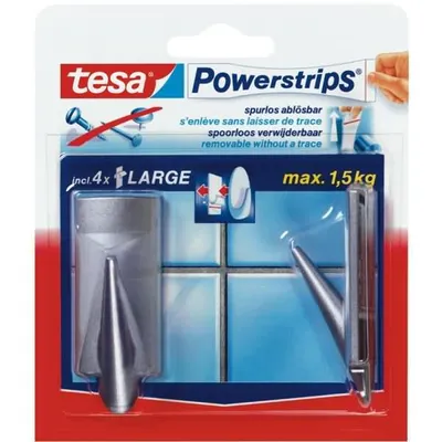 Produktbild von TESA 58055-00004, Universalhaken, Chrom, Kunststoff, 2 kg, 2 Stück(e), Sichtverpackung