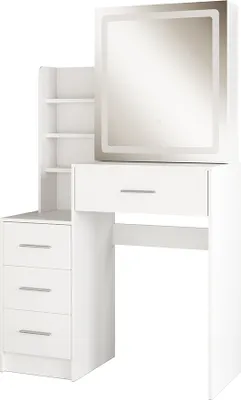 Image de Coiffeuse Vicco Lisca Blanc 80cm avec miroir LED, Model 50164