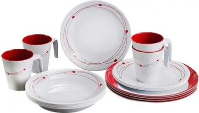 Immagine prodotto di Brunner 0830160N.C8A, rosso, bianco, melamina, 4 persone, 4 ciotole, 4 pezzi, 300 ml