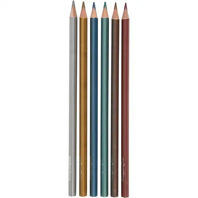 Obrázok produktu pre Trojhranné farebné ceruzky - metalické, 6ks.