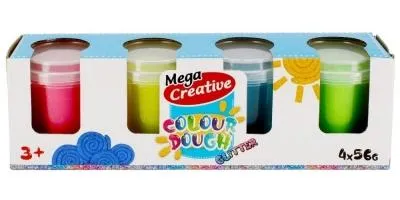 Produktbild von Mega Creative Glitzernde Knete, 4 Farben, Plastilin