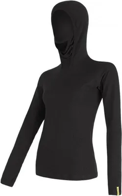 Immagine prodotto di T-shirt Sensor Merino Double Face da donna con cappuccio lungo nero taglia 2XL 16200107-04