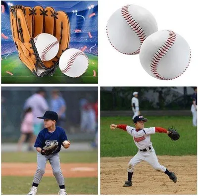 Productafbeelding van 2 Stuks Zachte Honkballen 9 Inch, Handgenaaide PolyurethanBaseballs Softba