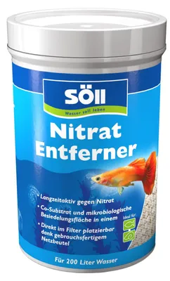 Immagine prodotto di Söll 83196, prodotto per la rimozione dei nitrati, 120 g per 200 litri d'acqua. Riduce i livelli di nitrati, favorendo la crescita delle piante