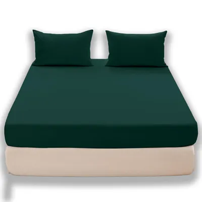 Zdjęcie produktu dla Prześcieradło 220x200cm z gumką Bawełna World jersey Zielony wysoka zakładka GK06