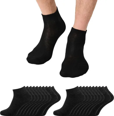 Produktbild von NUR DIE Herren Sneakersocken 20-Pack Classic unifarben hautsympathisch - schwarz - Größe 39-42