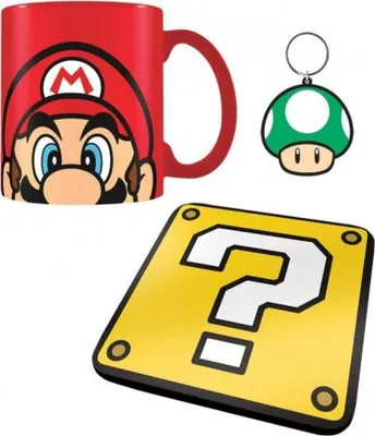 Zdjęcie produktu dla Super Mario (Mario) Kubek Podstawka Brelok Zestaw Upominkowy