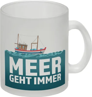 Produktbild von Meer geht immer Glas Tasse mit Boot für Urlauber