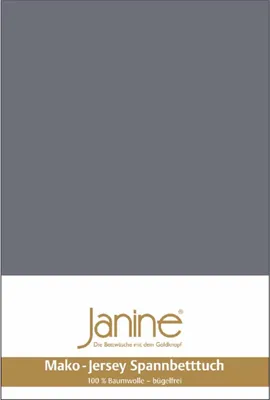 Zdjęcie produktu dla Janine prześcieradło mako-jersey prześcieradło 100% czysta naturalna bawełna 90-100cm x 190-200cm 48 opal szary