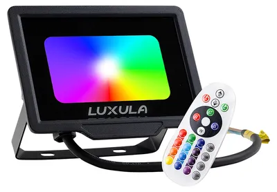 Produktbild von LUXULA RGB LED-Fluter LX400181, 20W, IP65, schwarz, mit Fernbedienung