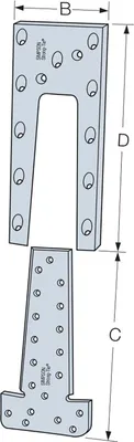 Image de Simpson Strong-Tie Raccord d'ajustage ETA 07 / 0245 Type ETB90-B min.L.70mm min.H.115mm Aluminium - ETB90-B