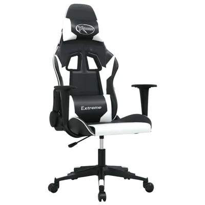 Image de Chaise de jeu de massage Noir et blanc Similicuir