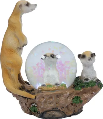 Produktbild von Glitzerkugel Erdmännchen 9 cm,  Schneekugel Tier Tiere Schneekugeln Erdmann Afrika