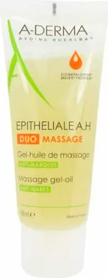 A product shot of a tube of A-Derma Epithelialea.H Duo Massage Gel-Oil.
