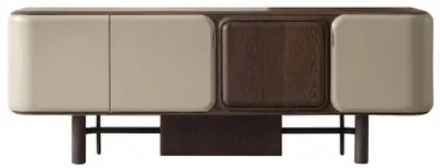 Immagine prodotto di Mobile bar o credenza per la sala da pranzo, con ante in legno e ampio spazio di stoccaggio
