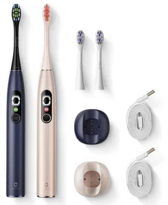 Zdjęcie produktu dla Elektryczna szczoteczka do zębów Oclean X Pro Digital Duo Set Dark Blue +Golden 100