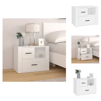Obrázek produktu pro vidaXL Noční stolek bílý 60x36x45 cm materiál na bázi dřeva - Noční stolky