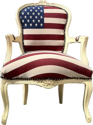 Produktbild von Casa Padrino Barock Salon Stuhl USA Design / Creme