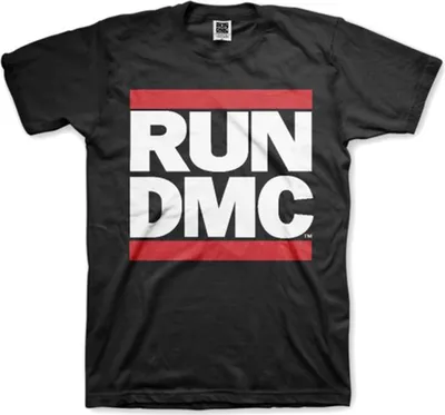 Produktbild von Run DMC Logo Black Mens T Shirt: Large