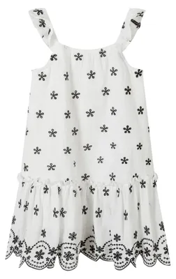Produktbild von Minoti - Kleid für Mädchen MN115 (128) (Weiß/Schwarz)