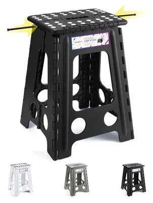 Image de Tabouret pliable adulte - Pliable - 45 cm - Antidérapant - 150 kg