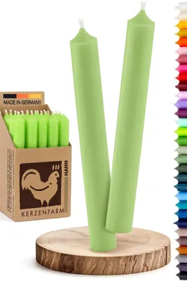 Obrázok produktu pre Sada 10 zelených svieč do svietnika