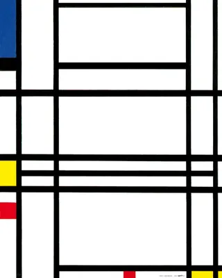 Obrázek produktu pro Piet Mondrian - obraz pro umělecký tisk - Kompozice č. 10, 1939-42 (50 x 40 cm)